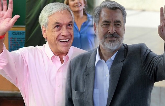 Sebastián Piñera y Alejandro Guillier, los candidatos a la presidencia. 