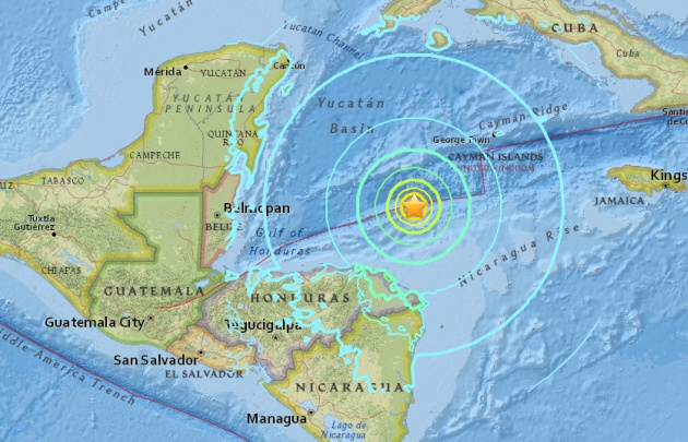 El epicentro se registró en el Mar Caribe (Foto: Centro Geológico de Estados Unidos).