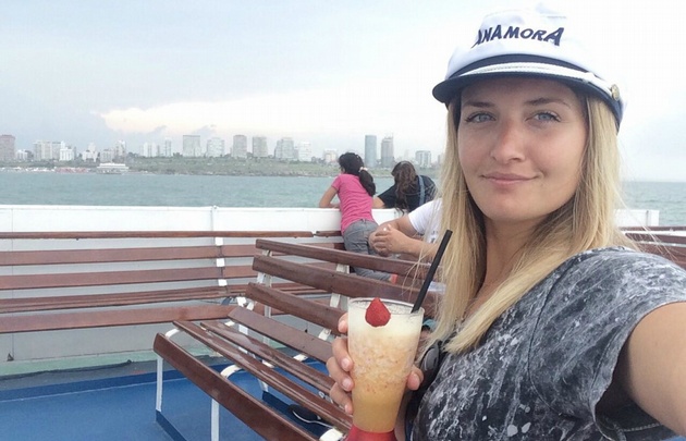 Mica Rodríguez disfrutando de Crucero Anamora