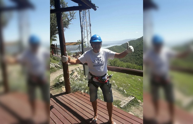 Orlando se animó a la tirolesa