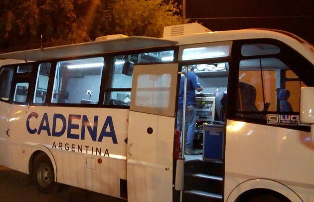 El estudio móvil de Cadena 3 en Alta Gracia.