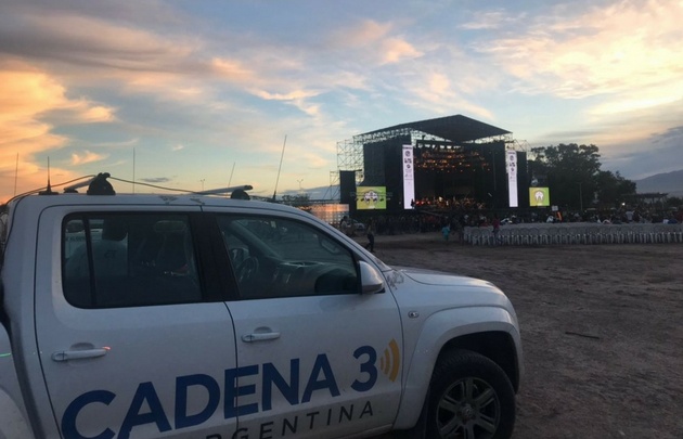 Cadena 3, en la Fiesta de la Cosecha en Mendoza. 