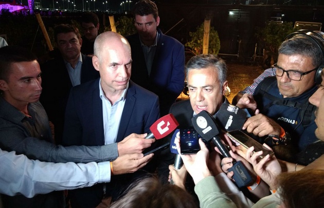 El gobernador Cornejo y el jefe de gobierno porteño Horacio Rodríguez Larreta.