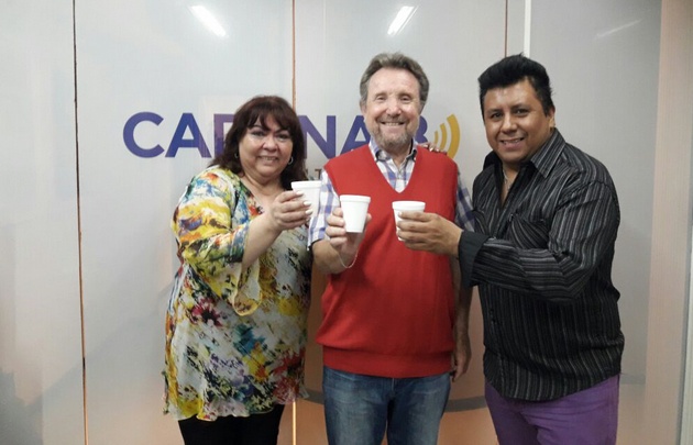 El equipo completo del dúo histórico y el operador Walter