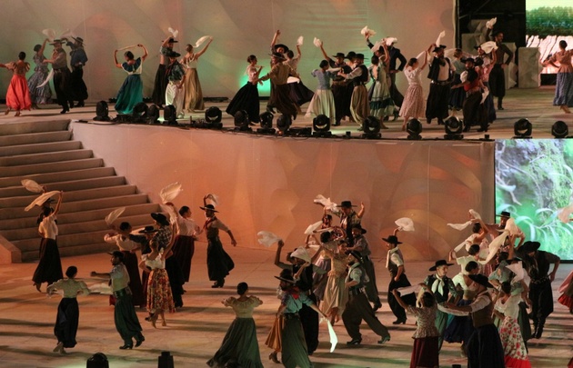 El acto exhibió la historia de la fundación de Mendoza.