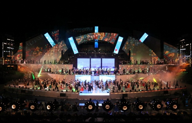 El acto exhibió la historia de la fundación de Mendoza.