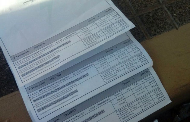 Progresión de las últimas facturas de un vecino de Colonia Tirolesa.