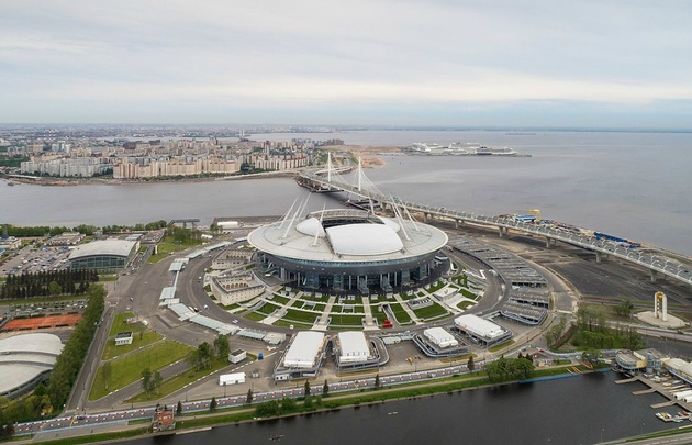 El Estadio Krestovski, uno de los más impactantes de Rusia.