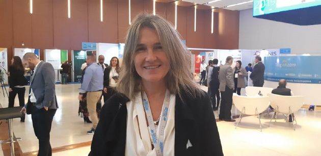 Maria Beatriz "Pilu" Giraudo encabezó el nutrido grupo de "Mujeres rurales"