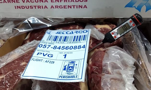 FOTO: Argentina exportó por primera vez carne vacuna enfriada a China.