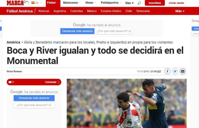 La Superfinal, en las tapas de los diarios de todo el mundo