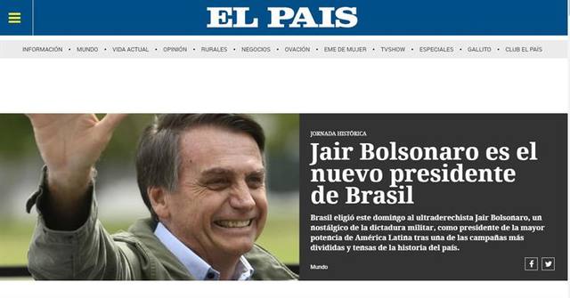 El triunfo de Bolsonaro, en la tapa de los diarios del mundo