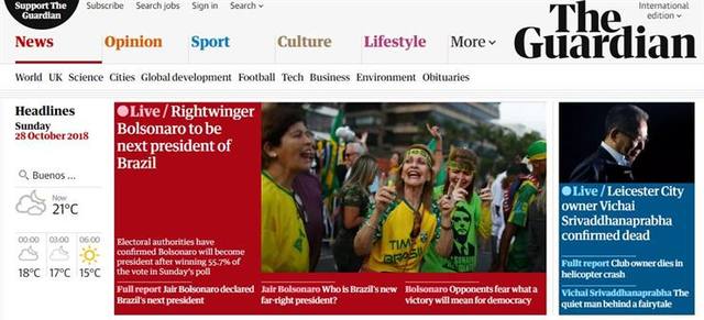 El triunfo de Bolsonaro, en la tapa de los diarios del mundo