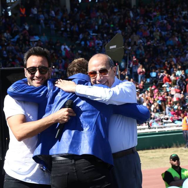 Luciano, David y Mario, emocionados en el Kempes