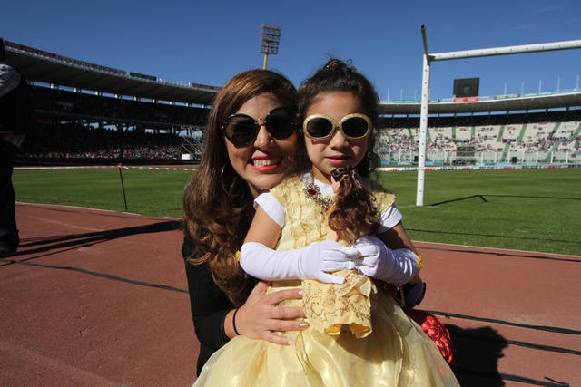 Geo y Amira en los festejos del Día del Niño