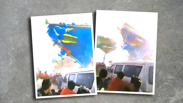 Un tornado voló dos castillos inflables y mató a dos niños