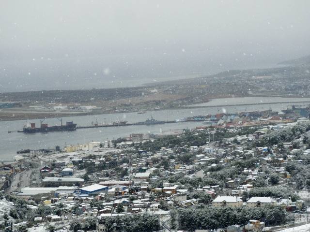 La nieve sorprendió a Ushuaia en plena primavera
