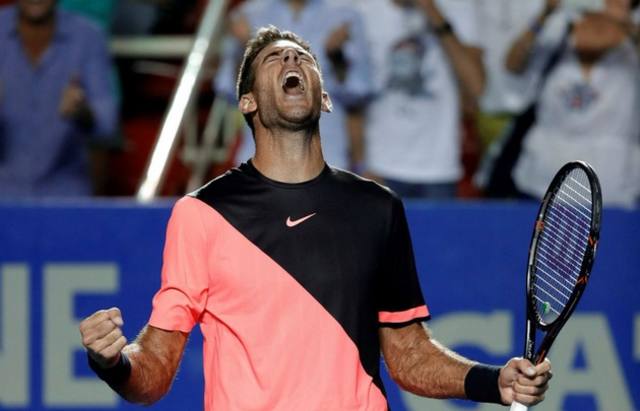 Del Potro festeja la victoria.