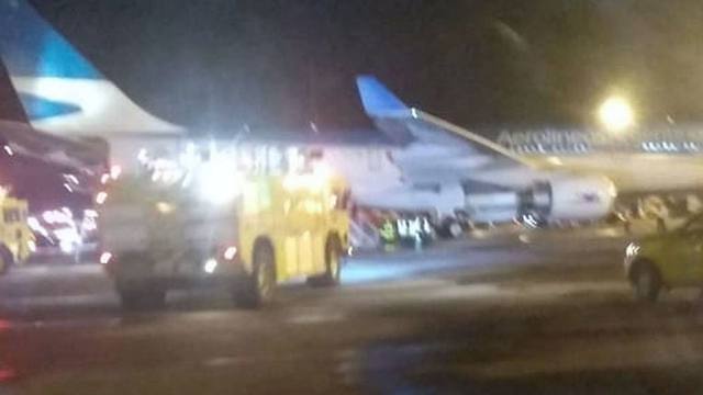 FOTO: Aterrizó de emergencia un vuelo de Aerolíneas en Bogotá