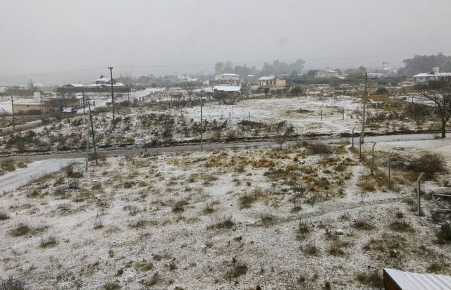 Villa Giardino amaneció nevado
