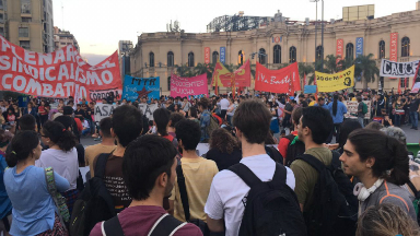 Marcha en defensa de los imputados por la toma del Pabellón