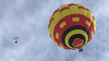 A horas del eclipse, Mendoza festejó con globos aerostáticos