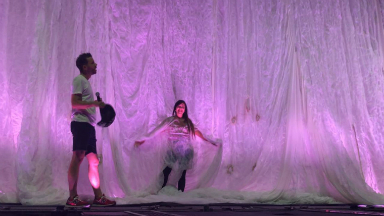 Eugenia Iérmoli se animó a volar con Hombre Valiente