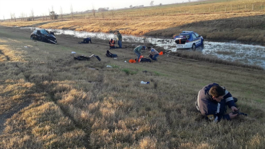 Atropello masivo de policías de la Caminera: un muerto