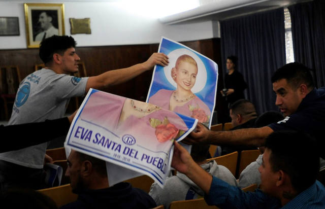FOTO: La CGT le pidió al Papa la beatificación de Eva Perón