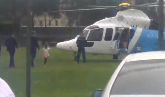 FOTO: Macri usó el helicóptero para retirar a su hija del colegio