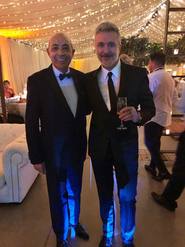 Mario Pereyra y Agus Vivanco, en la boda de Damián Córdoba