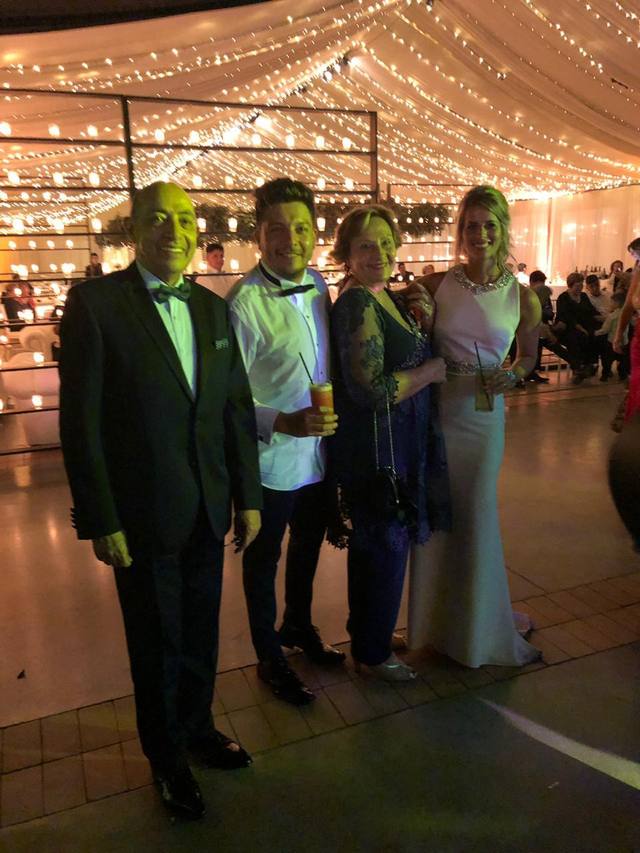 Mario Pereyra y Agus Vivanco, en la boda de Damián Córdoba