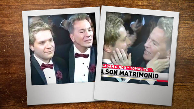 Guido y Tomasito, con el mismo atuendo en su boda.