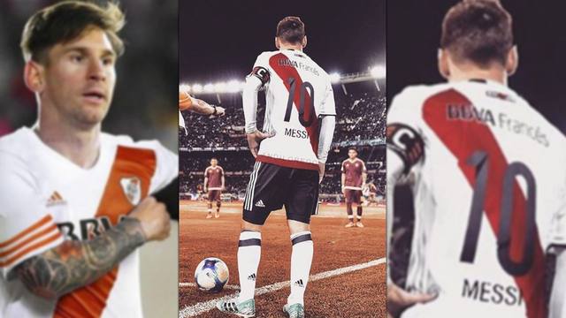 Si Messi hubiera jugado en River (Fotomontajes @andiloredo2)