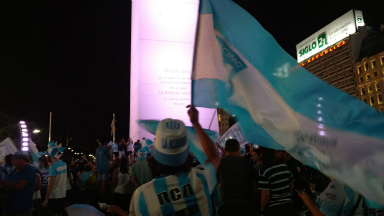 AUDIO: Festejos por el título de Racing en Buenos Aires