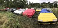 Encuentran una colección de Ferraris abandonadas en un campo