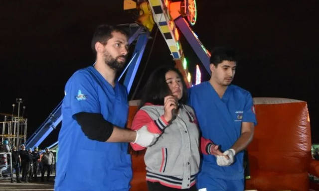Las fotos y videos del rescate en el parque de diversiones
