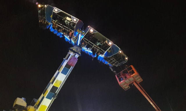 Las fotos y videos del rescate en el parque de diversiones