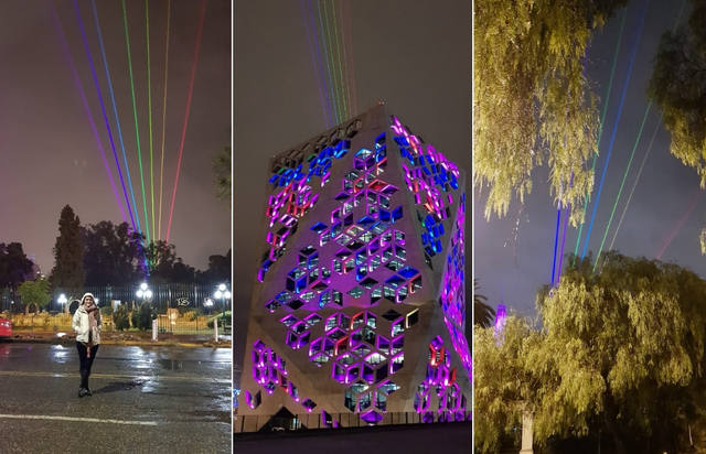 La instalación lumínica fue montada en el techo del Panal.