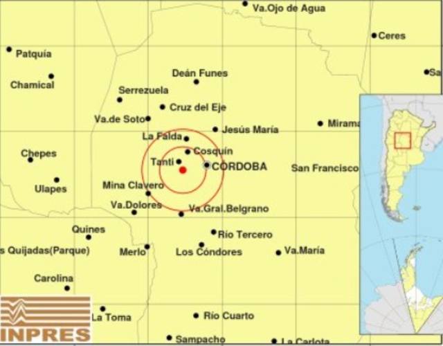 FOTO: Un sismo de 2.9 grados se sintió en las sierras de Córdoba