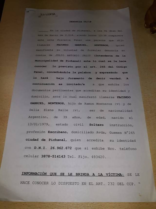Concejales piden la intervención del municipio de Pichanal