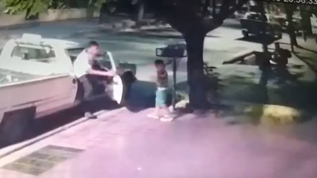 FOTO: Filmaron a una familia completa robando una camioneta