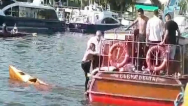 Video: Una lancha embistió a dos personas en Tigre