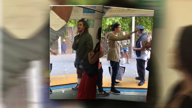 Rodrigo Eguillor escrachado en el tren Mitre