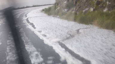 AUDIO: Cayó granizo en el Camino de las Altas Cumbres