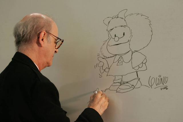 Quino desmintió la imagen de Mafalda con el pañuelo celeste