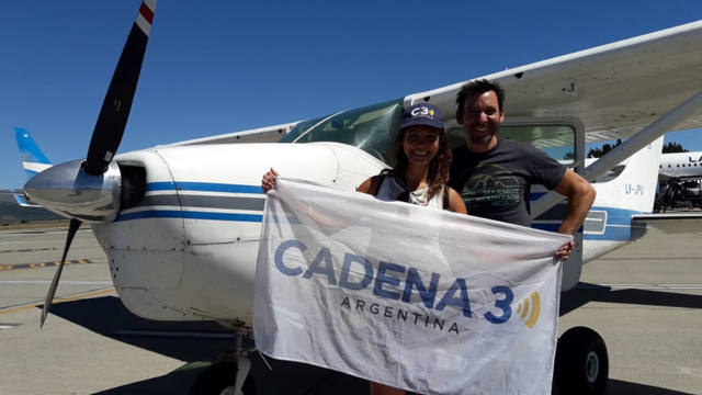 Marcela Psonkevich realizó un paseo aéreo por Bariloche.