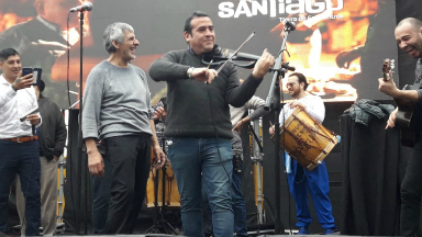 AUDIO: Peteco Carabajal, Horacio Banegas en la Marcha de los Bombos
