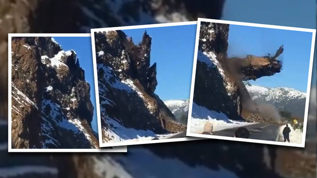 Impresionante desmoronamiento cerca de Bariloche