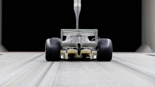 FOTO: El modelo de F1 2021 colocado en el túnel de viento de Sauber